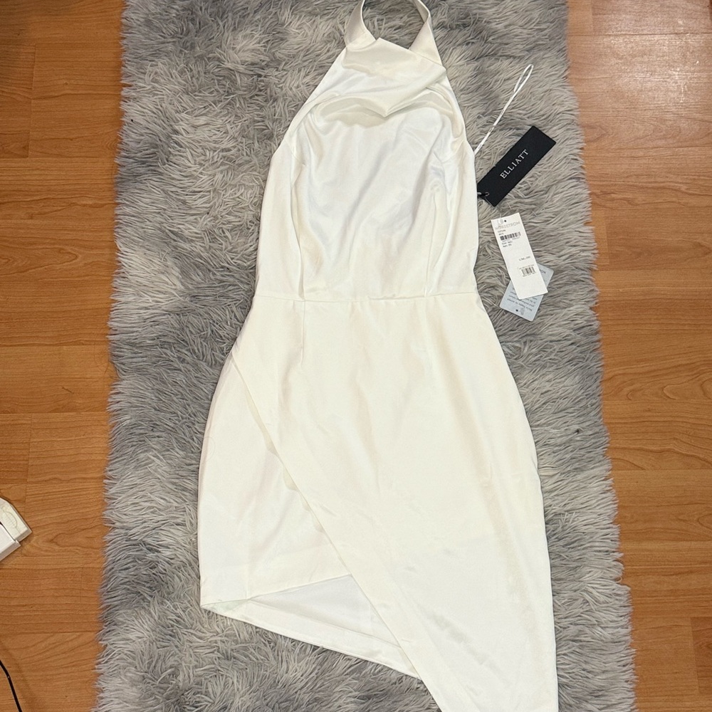 Elliatt Elegant Cream Backless Dress